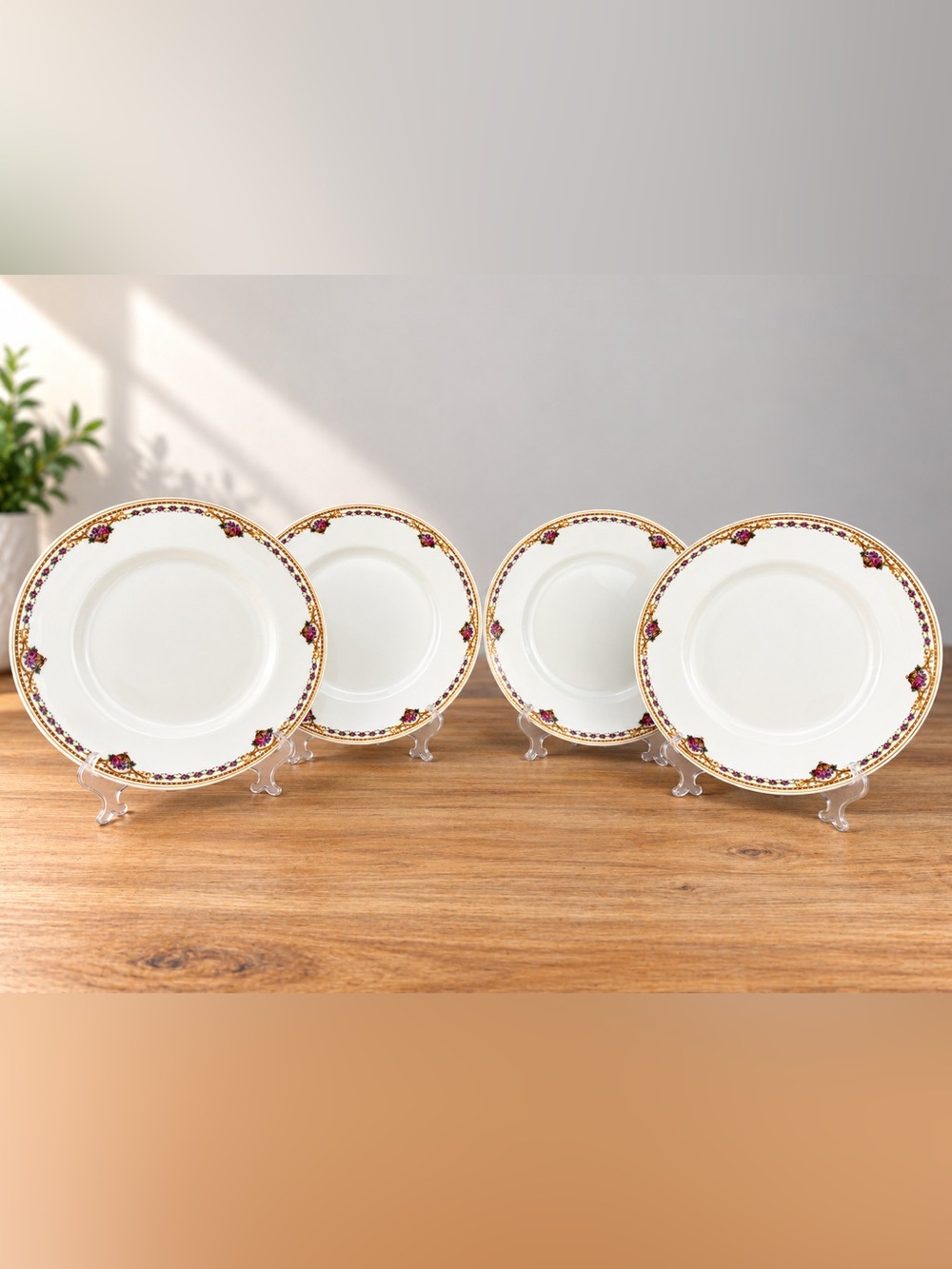 Bernardaud Chamberry Limoges Dinner Plates Set of 4